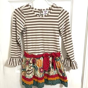Charming Striped and Floral Kids Dress/Top
